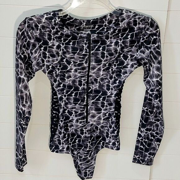 Issa de' Mar Women's Large Makena Surf Suit Aqua Noir Strappy Side Paneling Swim - Picture 4 of 11